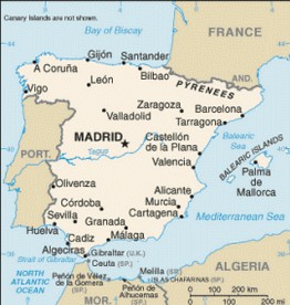 kaart Spanje
