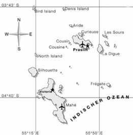 kaart Seychellen