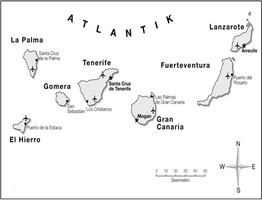 kaart Canarische eilanden